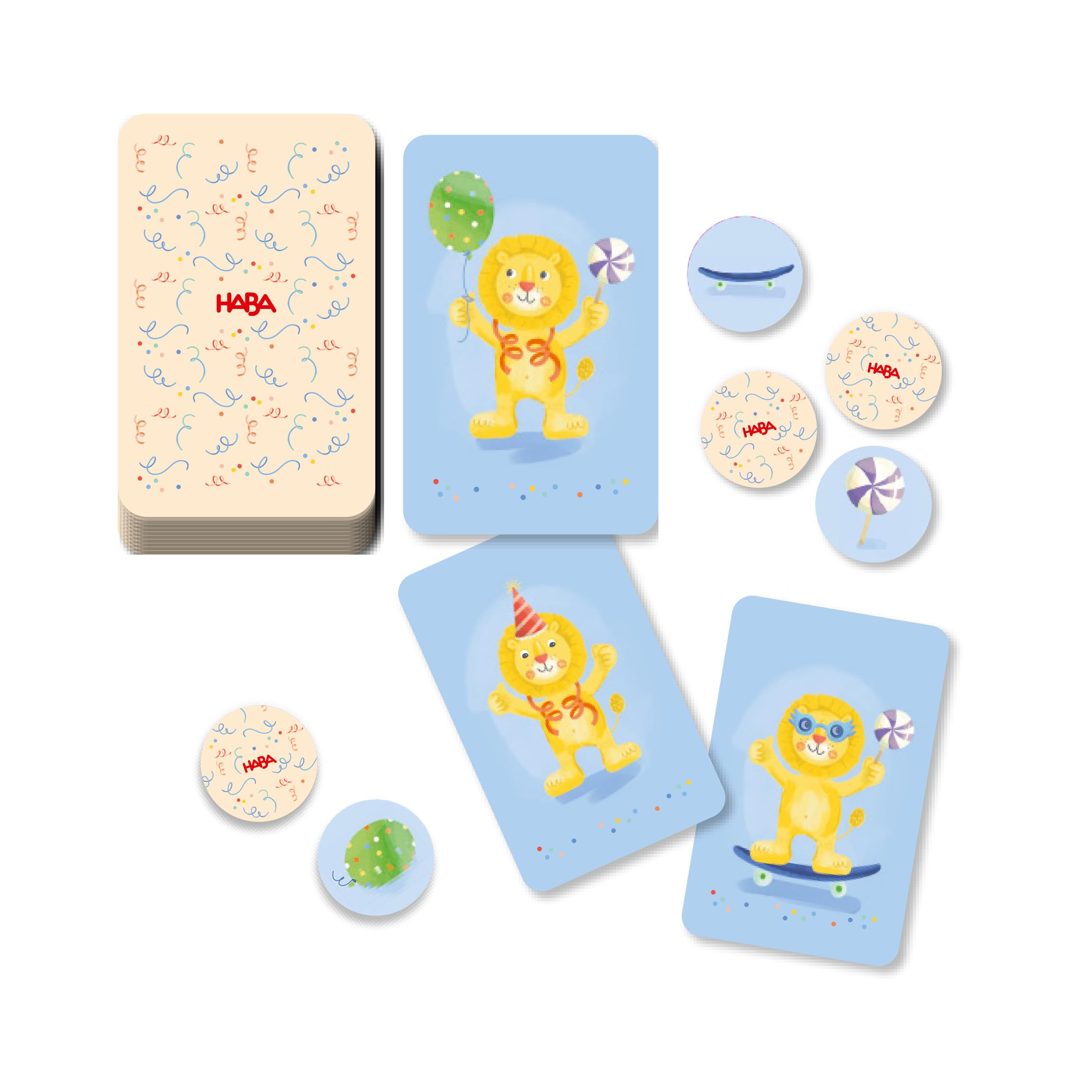 HABA 2012213002 - Mis Primeros Juegos – Party León, Primer Juego Infantil de Mesa de Memoria, de Viaje. Más 2 años