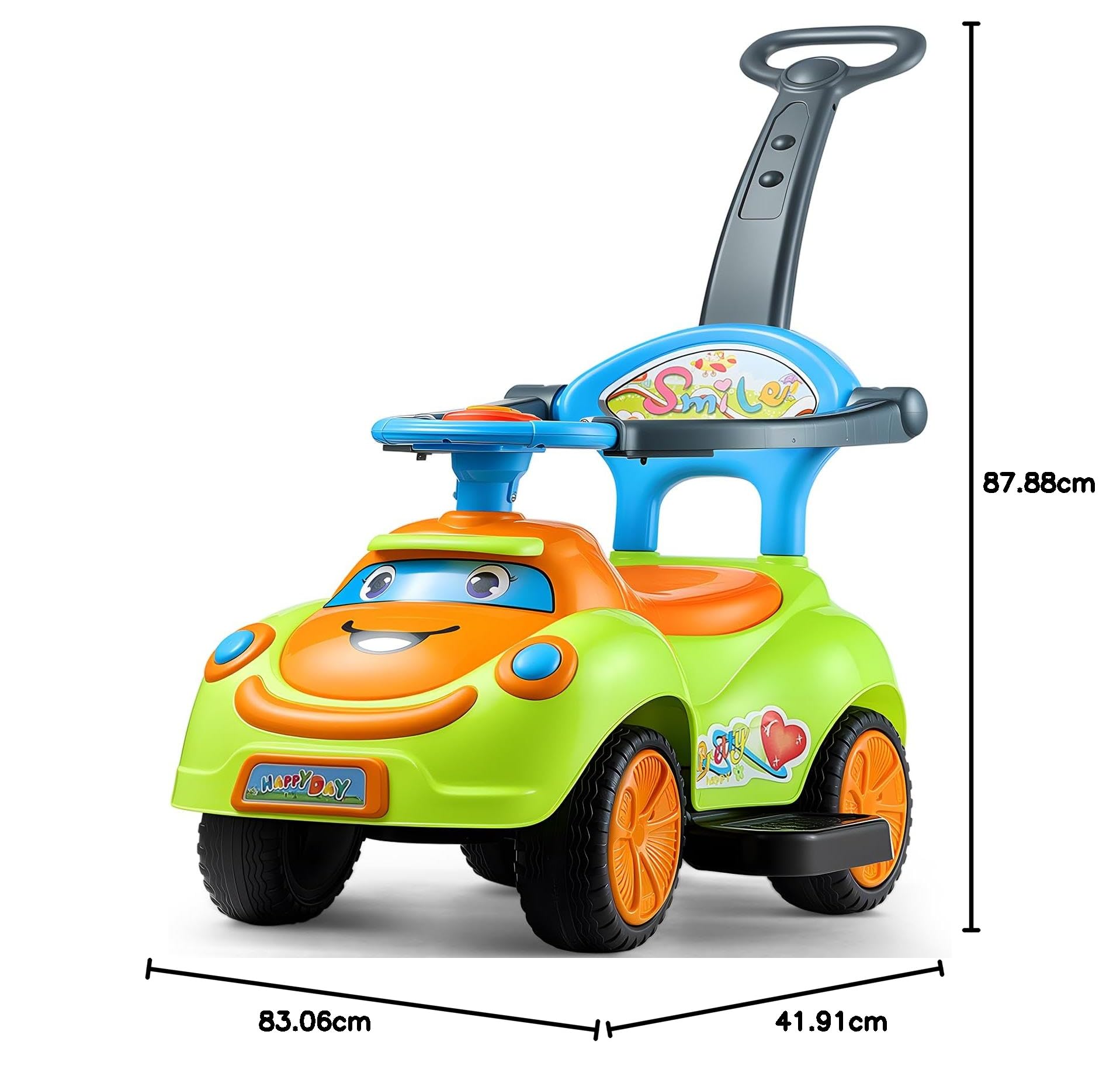 VEVOR Macchinina a Spinta Giocattolo Auto per Bambini, Capacità 25 kg, con Spondina di Sicurezza, Maniglia, Macchina Cavalcabile per Bambini per Sviluppo Muscolare ed Equilibrio