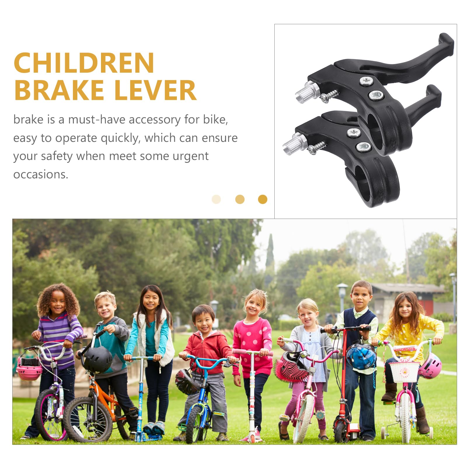 CLISPEED Bambini Bicicletta Leva del Freno Maniglia del Freno Bambini Bike Ciclismo Leve Ricambi Bici Accessori per Biciclette (Nero)