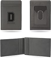 Vista 108 de Rico Industries NCAA - Cartera de bolsillo frontal grabada con láser gris, compacta, cómoda, delgada