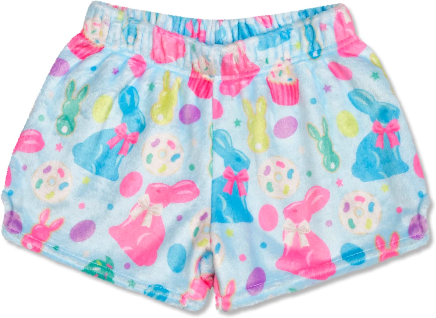 iscream Big Girls Silky Soft Bold Print Plush Fleece Shorts - Bake Shop Collection
