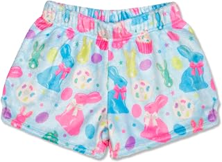 iscream Big Girls Silky Soft Bold Print Plush Fleece Shorts - Bake Shop Collection