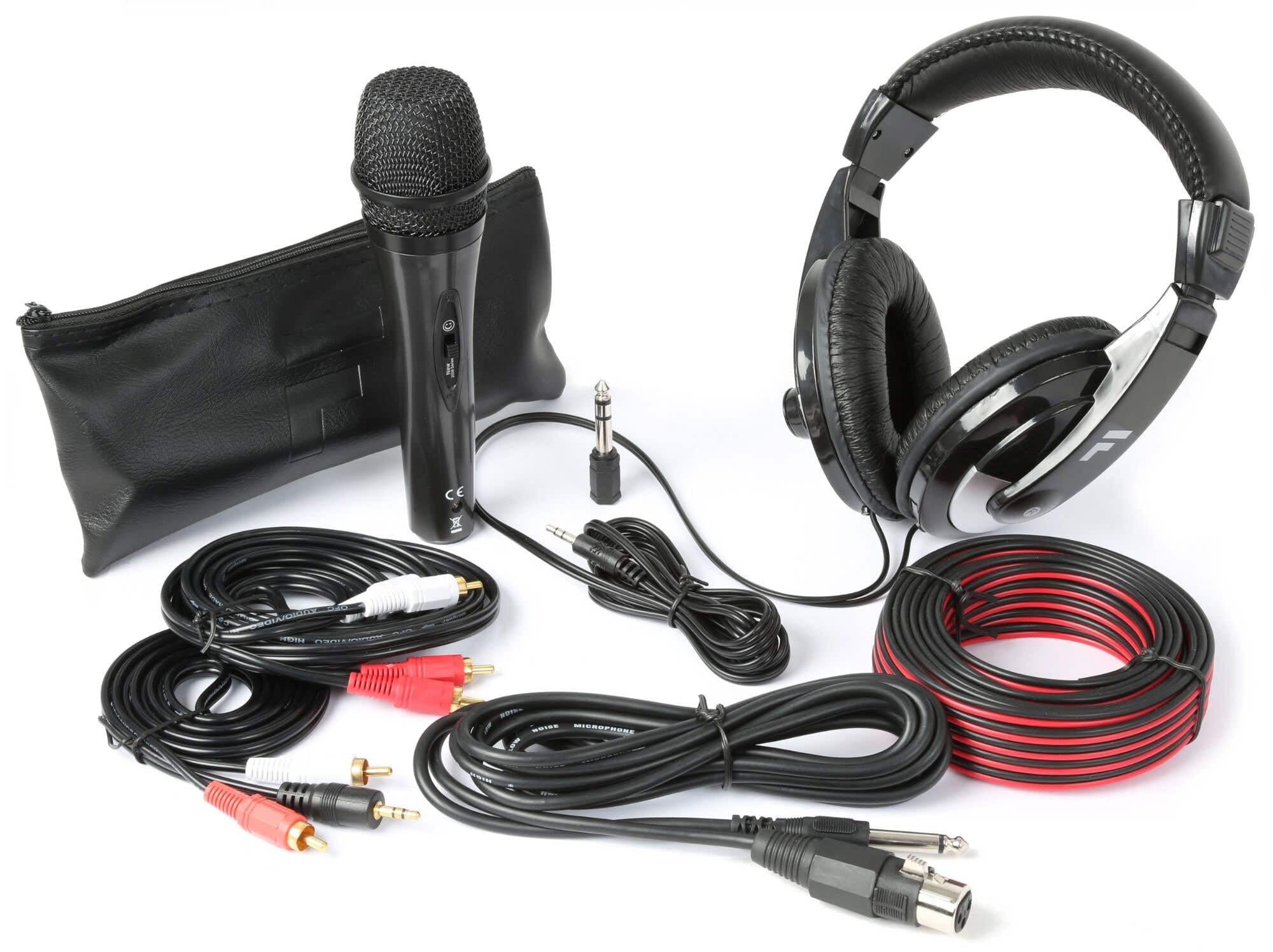 MAX DJ Komplettanlage 500W mit Bluetooth DJ Mixer, 2 Lautsprechern, Lichtanlage & Nebelmaschine – DJ Set für Einsteiger, Gartenparty, Geburtstag, Plug & Play