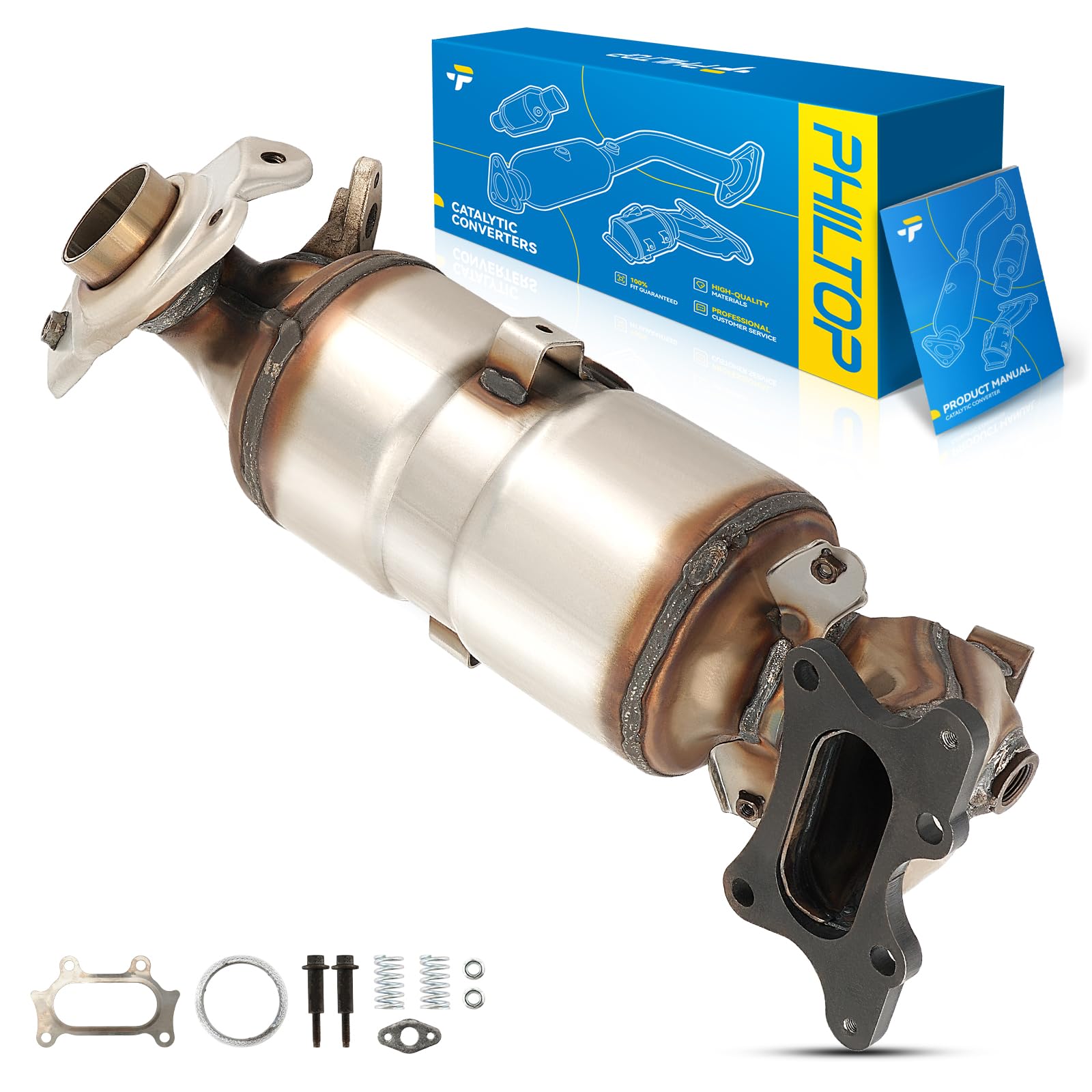PHILTOP Front Catalytic Converter Compatible with Honda, Acura Civic 1.8L 2012-2013, ILX 2.0L 2013-2014 Replace# 16678, 641554, 41198, 49343,