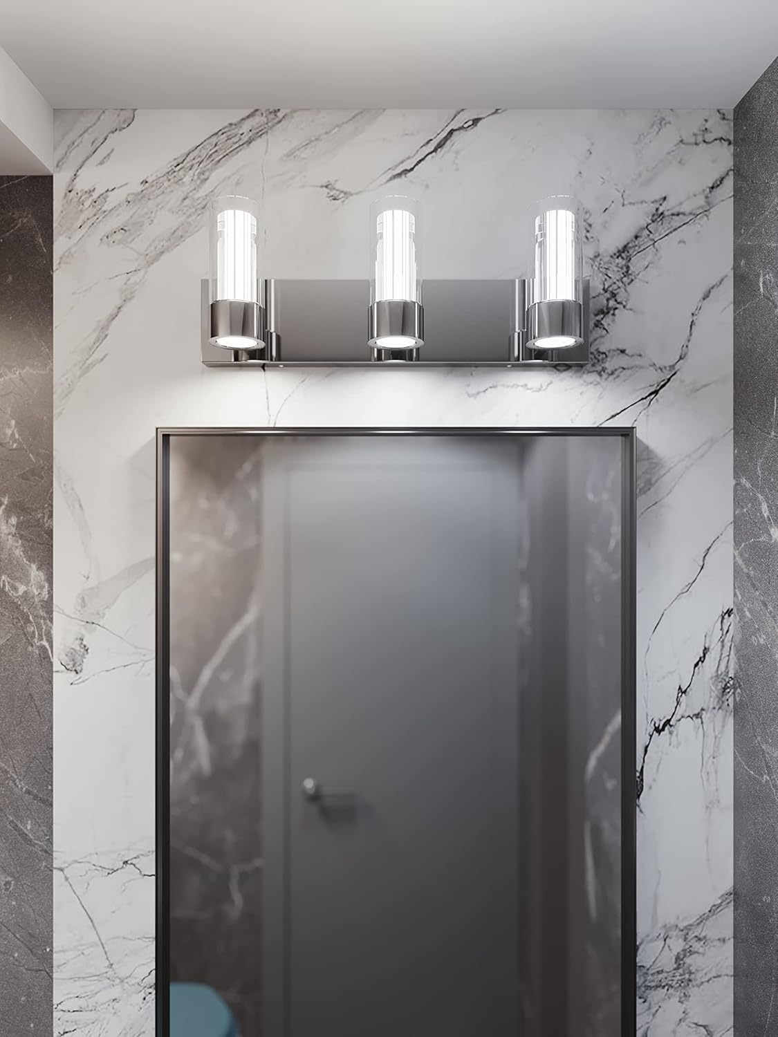 Delphia - 3-Light Vanity - Polished Chrome Finish - Clear Acrylic