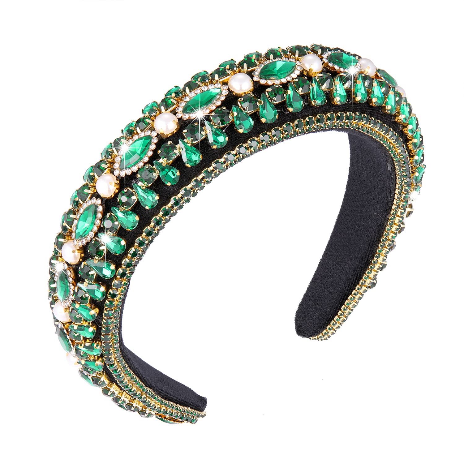 Amazon.com : Crystal Headband for Women Girls Green  display picture 1