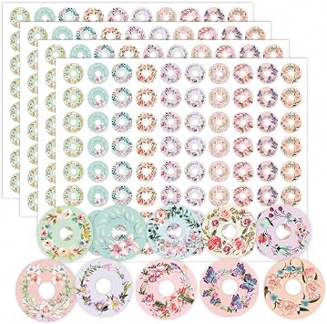 2000 Floral Hole Reinforcement Stickers, 0.5 x 0.25 Inch