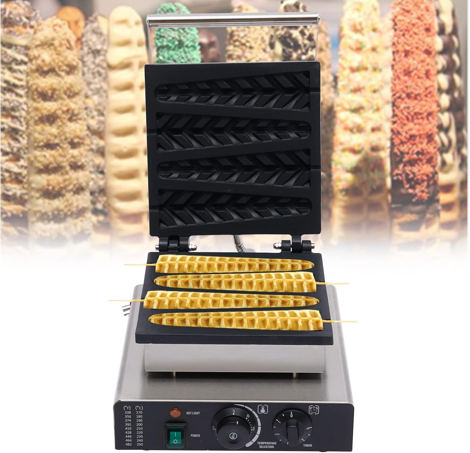 6PCS Electric Waffle Maker Machine 1500W Waffle Maker Hot Dog Machine Nonstick Sausage Hot Dog Bake Machine Hot Dog Cheese Stick Press Iron for Restaurant Bakeries Snack Bar Home (6PSC)