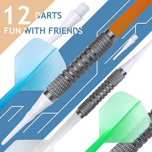 Miniatura 7 de Electronic Dartboard 34 Games 355 Variations with 12 Darts Illuminated Dartboard Dart Storage for 12 Darts