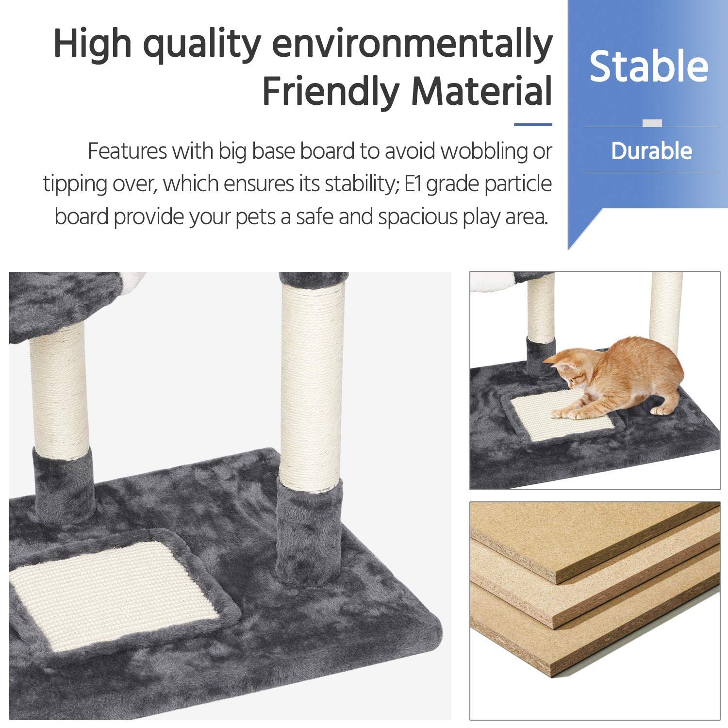 Yaheetech Cat Tree Tower Floor to Ceiling 228255cm Height Adjustable