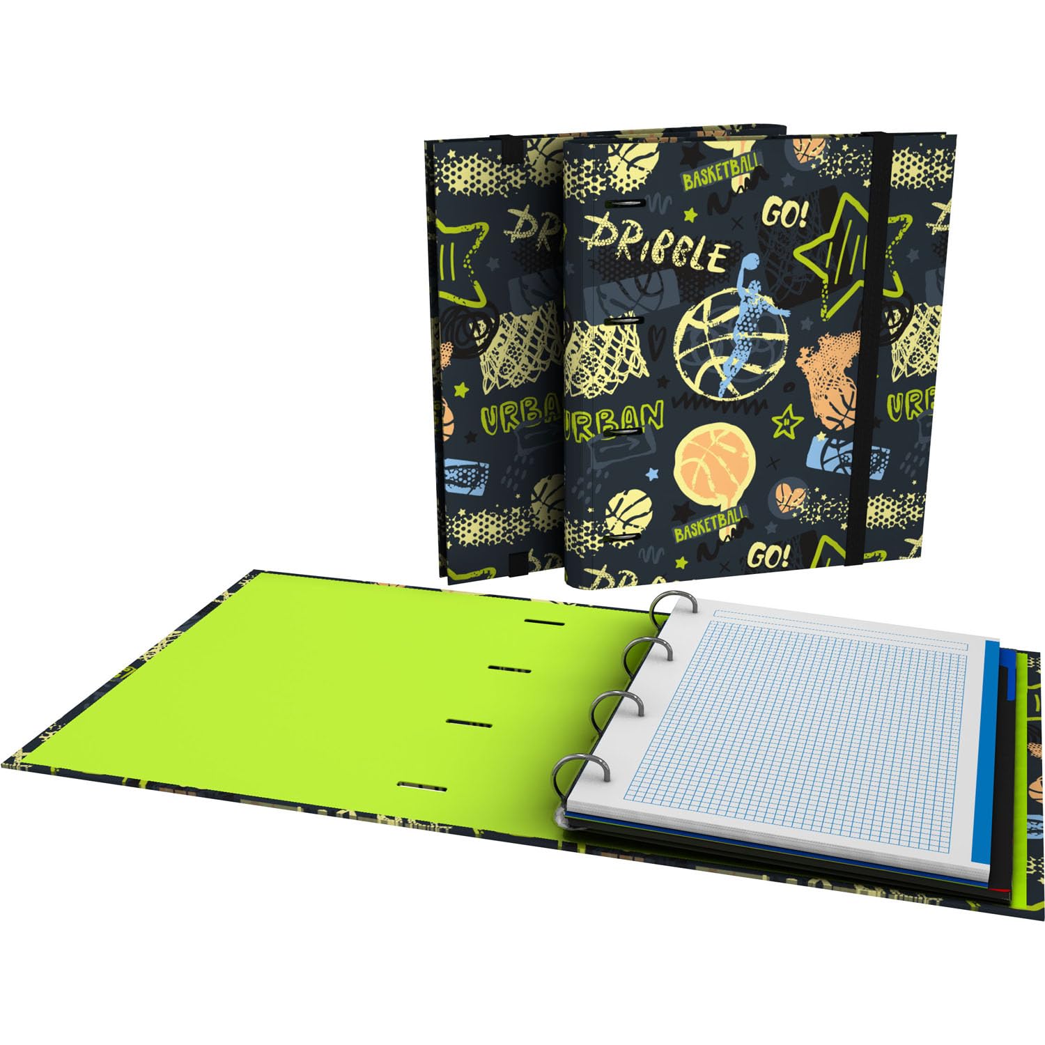 Grafoplas Classeur A4 Manga Bits & Bobs - 4 Anneaux Avec 100 Feuilles Quadrillées Et Intercalaires