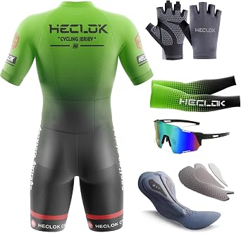 Men's Cycling Skinsuit,One Piece Trisuit Bike Jumpsuit,Competition-Grade Handmade high-Density Sponge Padded,MTB Triathlon,Quick Dry Triathlon Suit,Short Sleeve One Piece Bodysuit