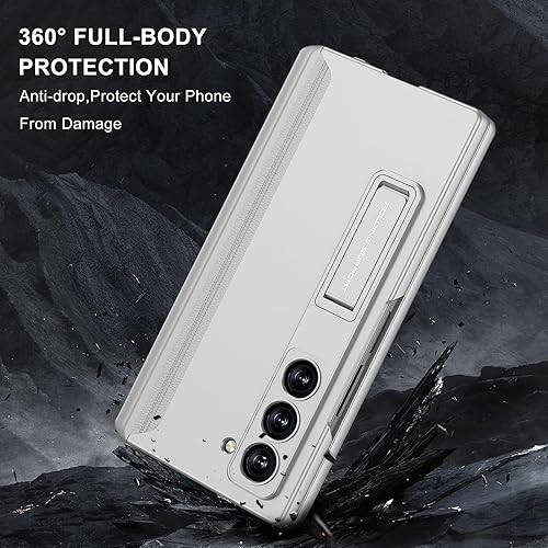 Miniatura 111 de DOOTOO - Funda para Samsung Galaxy Z Fold 6 con soporte de anillo, Z Fold6 S Pen con soporte y cubierta deslizante para cámara y protector