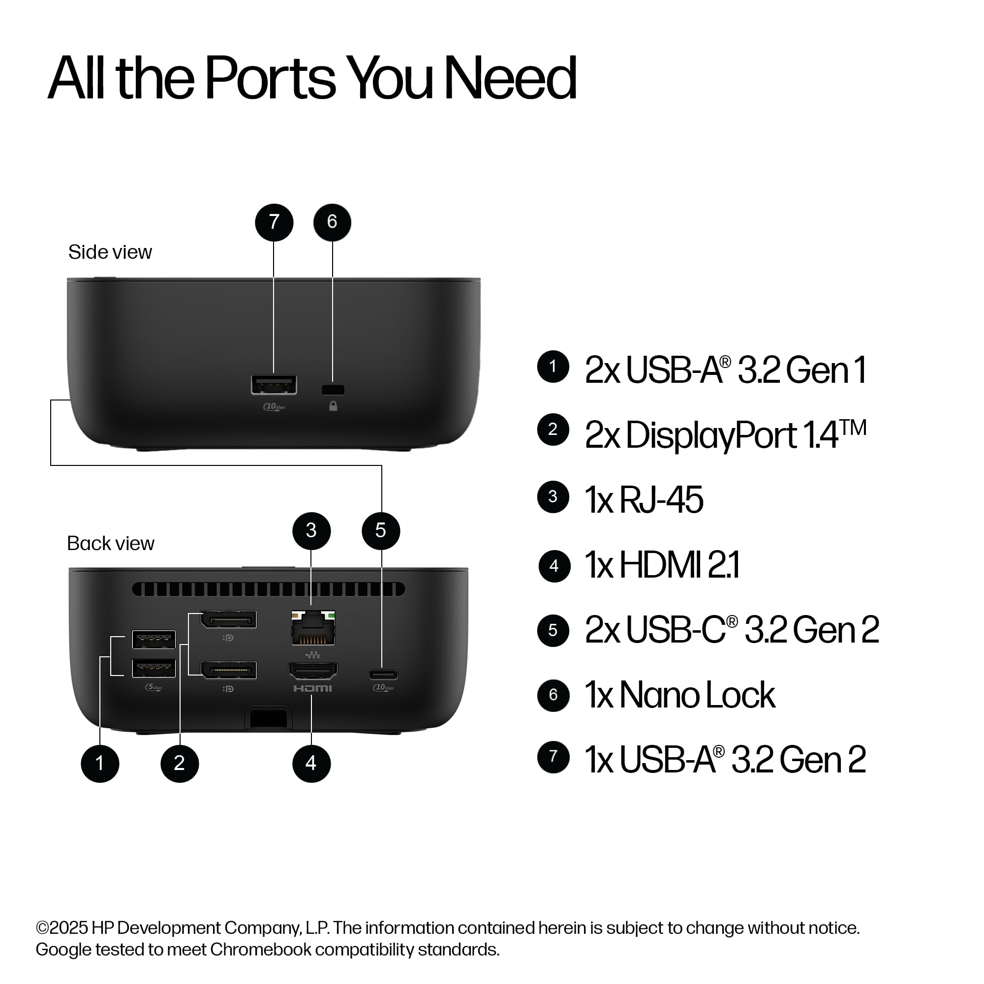 HP Station d'accueil USB-C 100 W G6 (9 x 3 V1U)