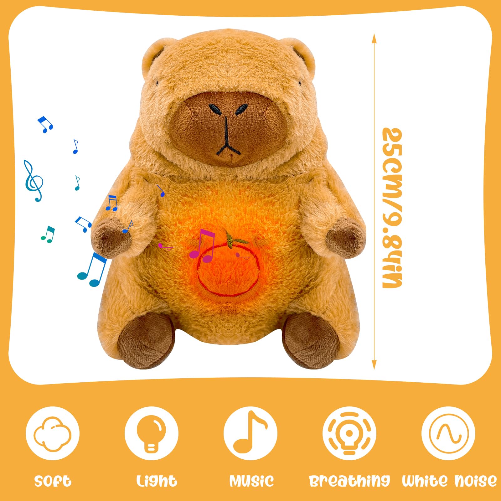 PQKL-party Capybara Breathing Plush Teddy - Anxiety Relief Toy, 25cm, Multicolor, 25 cm - Image 2