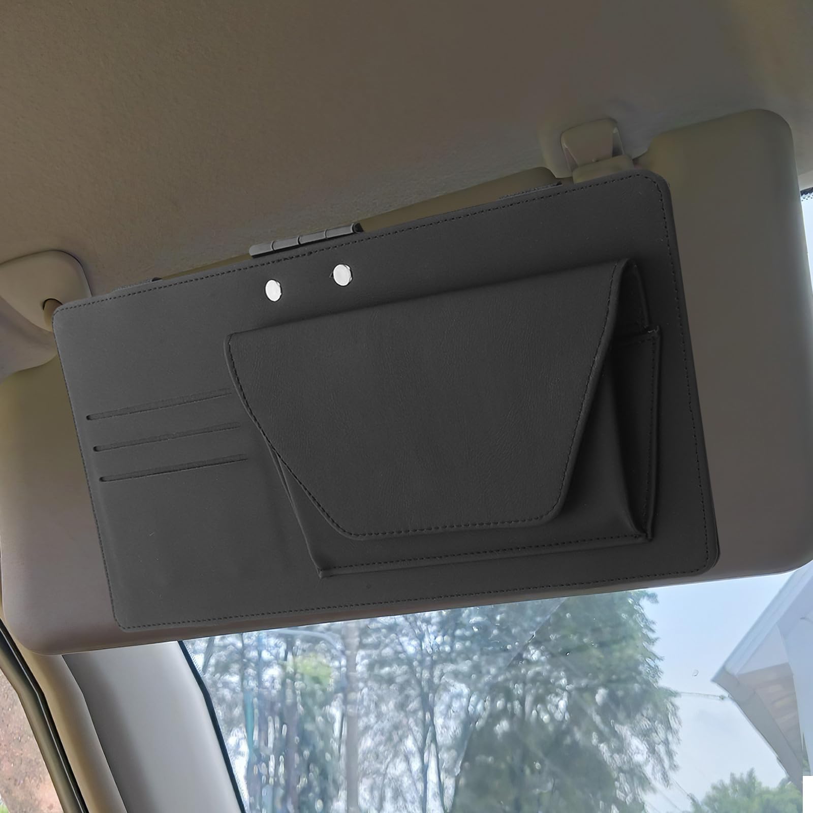 UPKOCH Clip per occhiali da sole per auto, clip porta occhiali per auto, organizer per visiera, accessori per interni, visiera antiriflesso per parabrezza, nero
