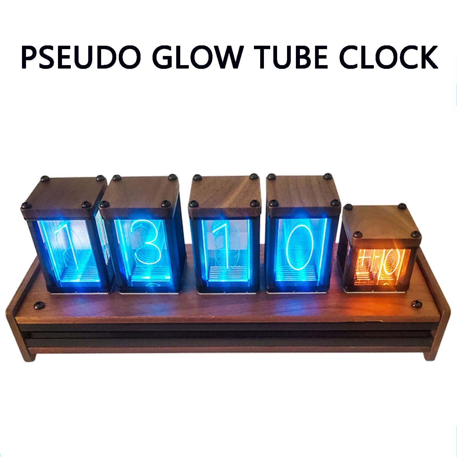 Cadeaux personnalisés, Horloge Intelligente de Tube de Lueur de LED, Horloge rétro de Tube de Nixie Polychrome, Cadeau d'anniversaire de décoration de Bureau d'horloge de
