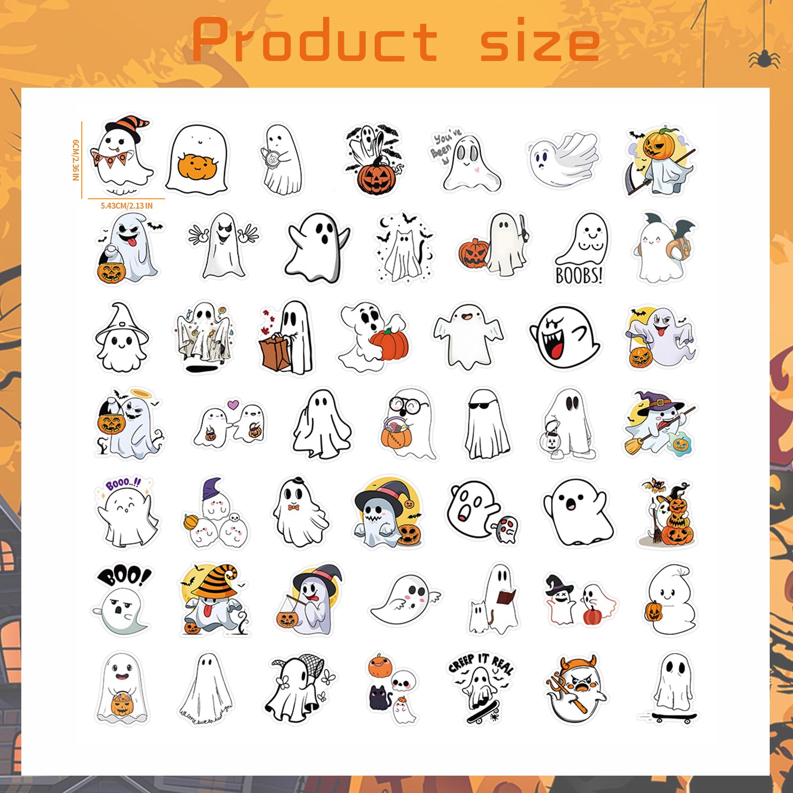 50 Halloween Aufkleber Set - Bunte Vinyl-Sticker Für Tagebuch Und Co.