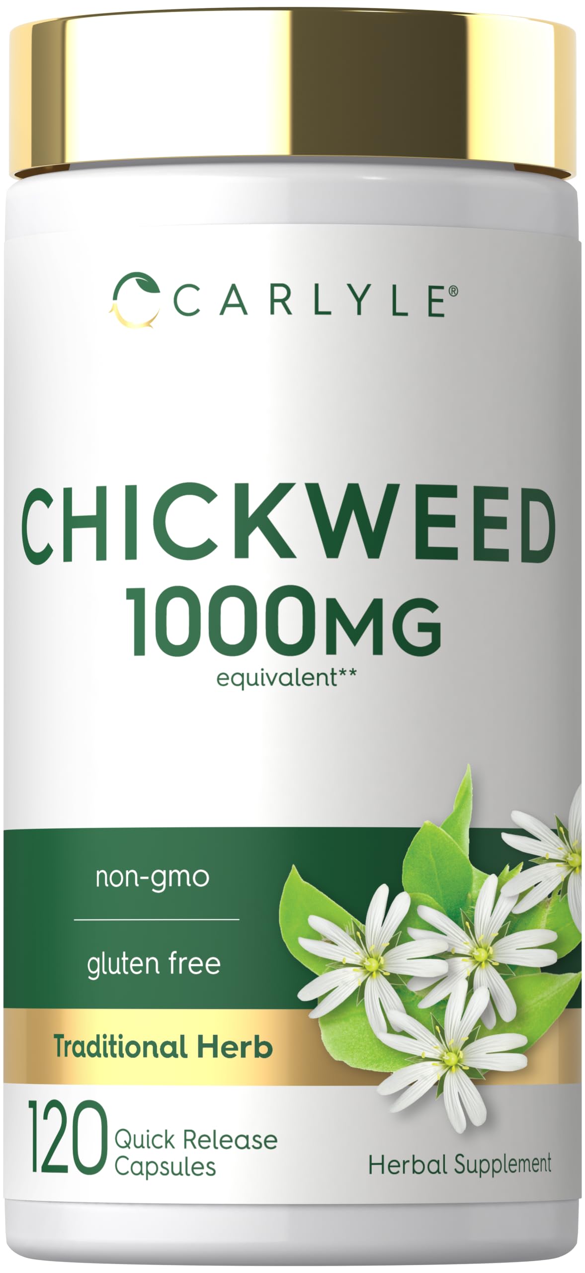 Carlyle Chickweed Supplement | 120 Capsules | Non-GMO & Gluten Free