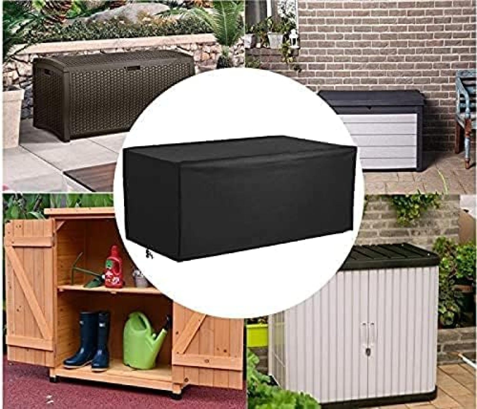 Wasserdichte Abdeckung Für Gartenboxen – Mit UV-Schutz & Reißverschluss, Größe M