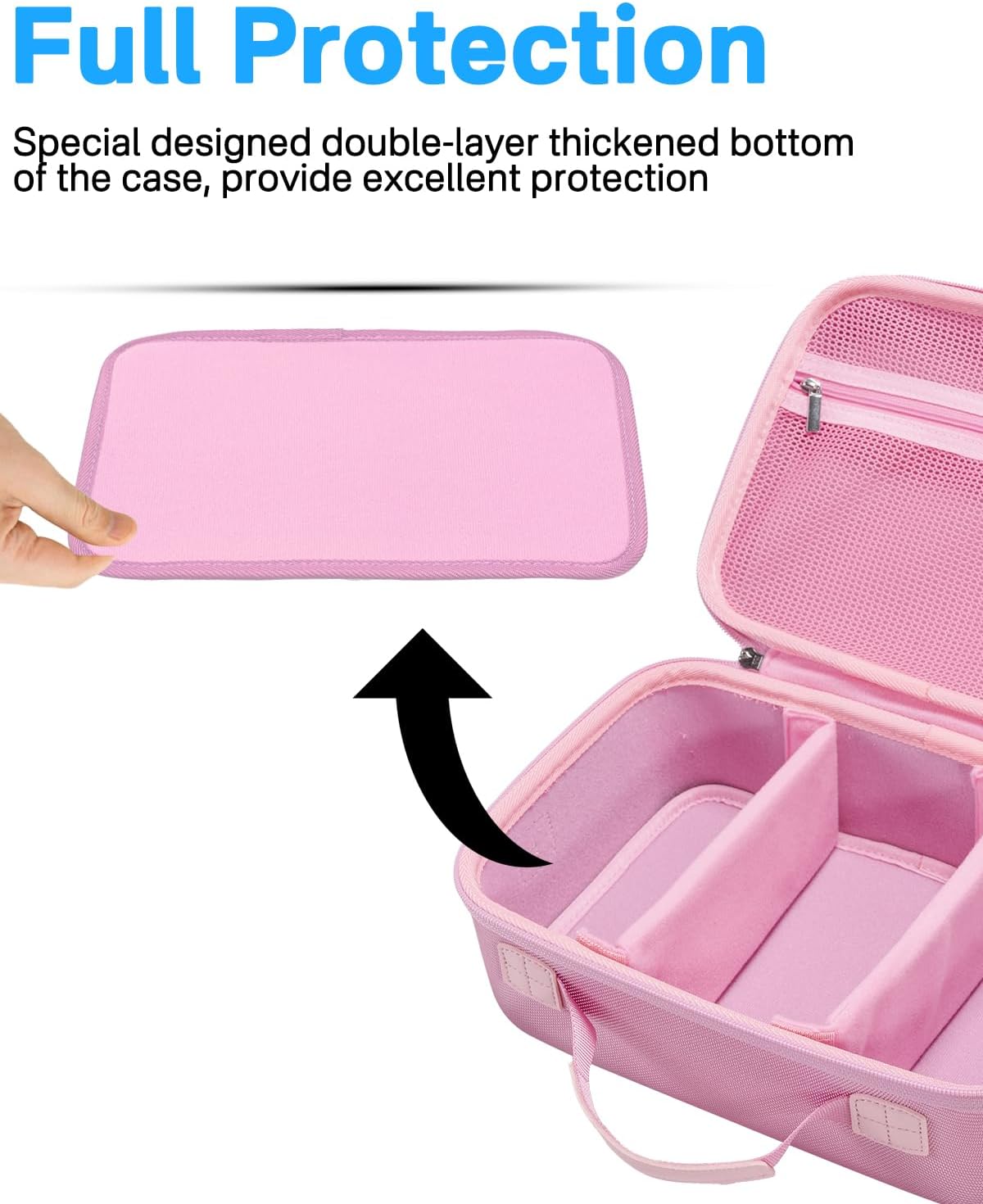RAIACE Hard Carrying Case Compatible with Canon EOS Rebel T7/ T100/ T6/ R100/ R50/ R5/ R7/ R8, for Sony, for Nikon Camera. Large Capacity Camera Bag for Lens, Cables, Cards and Accessories. - Pink