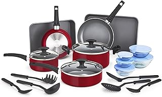 BELLA Red Nonstick Cookware Set