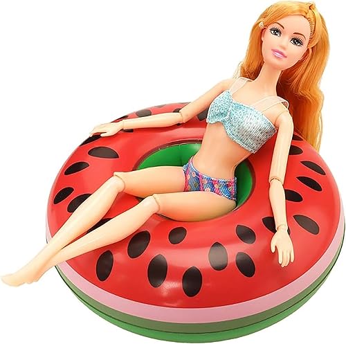 Miniatura 2 de Juego de 9 flotadores de piscina, accesorios de natación para muñecas de niña, divertido anillo de fiesta en piscina, soporte inflable para bebidas
