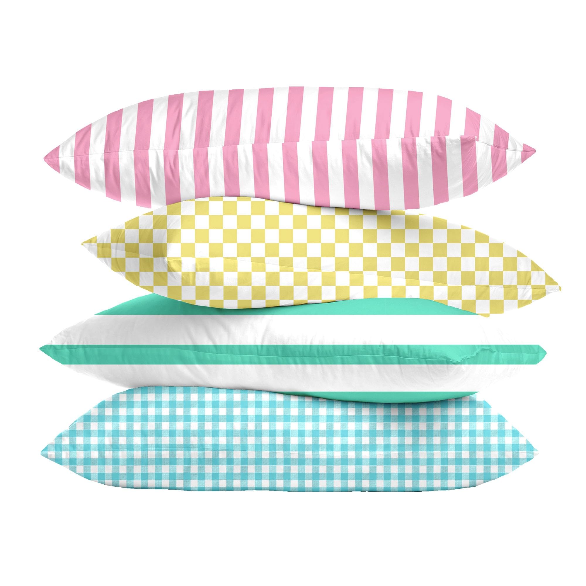 Ruggeri - Completo Letto - 100% Morbida Microfibra di Alta Qualità | 2 Federe 50x80cm + 1 Lenzuolo con Angoli 170x200cm + 1 Lenzuolo Sopra 240x280cm - Collezione Beat (Righe Rosa, Matrimoniale)