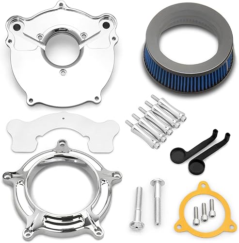 Miniatura 3 de TOPRAMETAL Filtros cromados de las tomas de aire de Clarion para Harley Touring Street Glide Flhx Road King Classic Flhrc 2008-2016