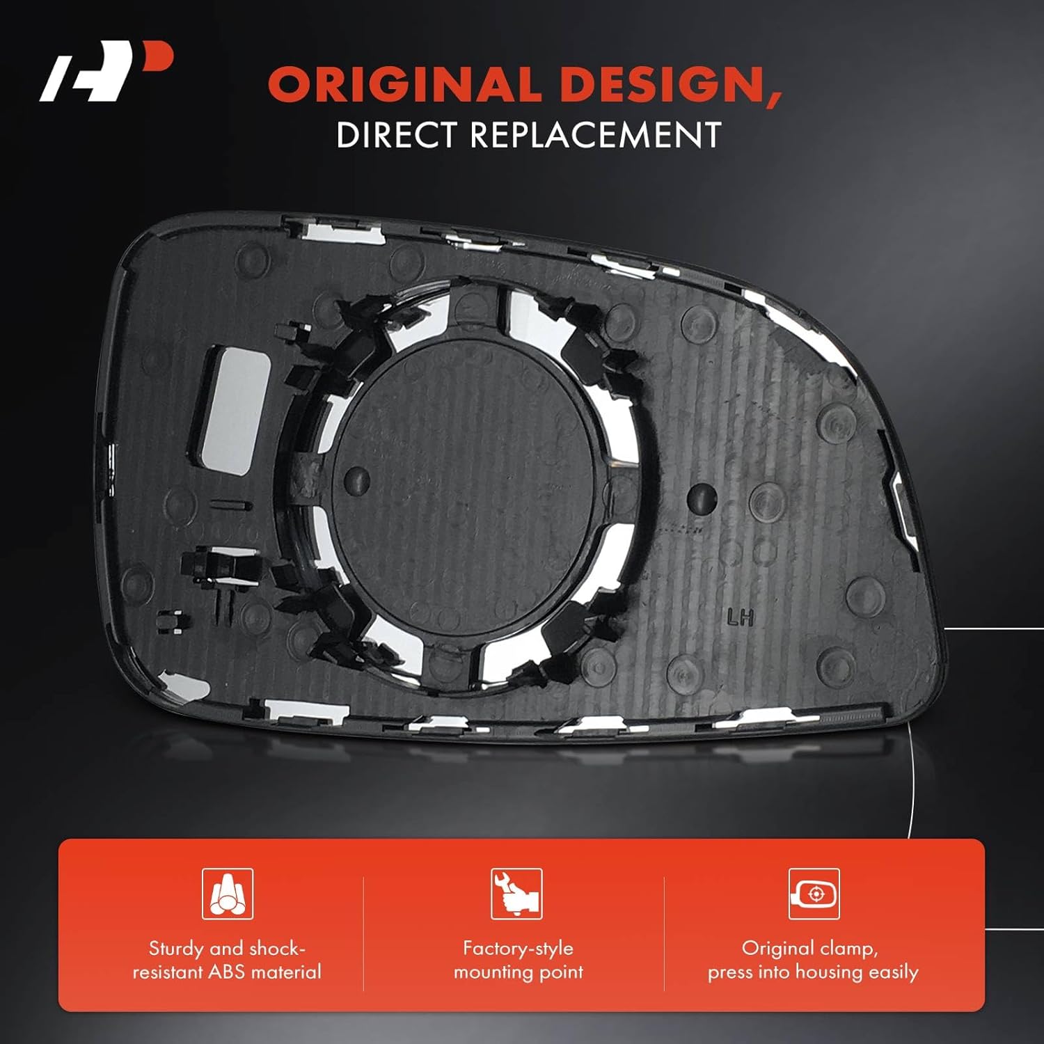 A-Premium Left Driver Side Non-Heated Mirror Glass with Backing Plate - Compatible with Chevrolet Malibu 2008-2012 & Saturn Aura 2007-2009 - Exterior Side View Flat Mirror