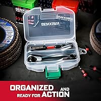 Vista 7 de Juego de 4 Mini Llaves de Trinquete y Soporte para Brocas, Llave de Mango de Trinquete de Accionamiento de 1/4", Llave de Vaso Reversible