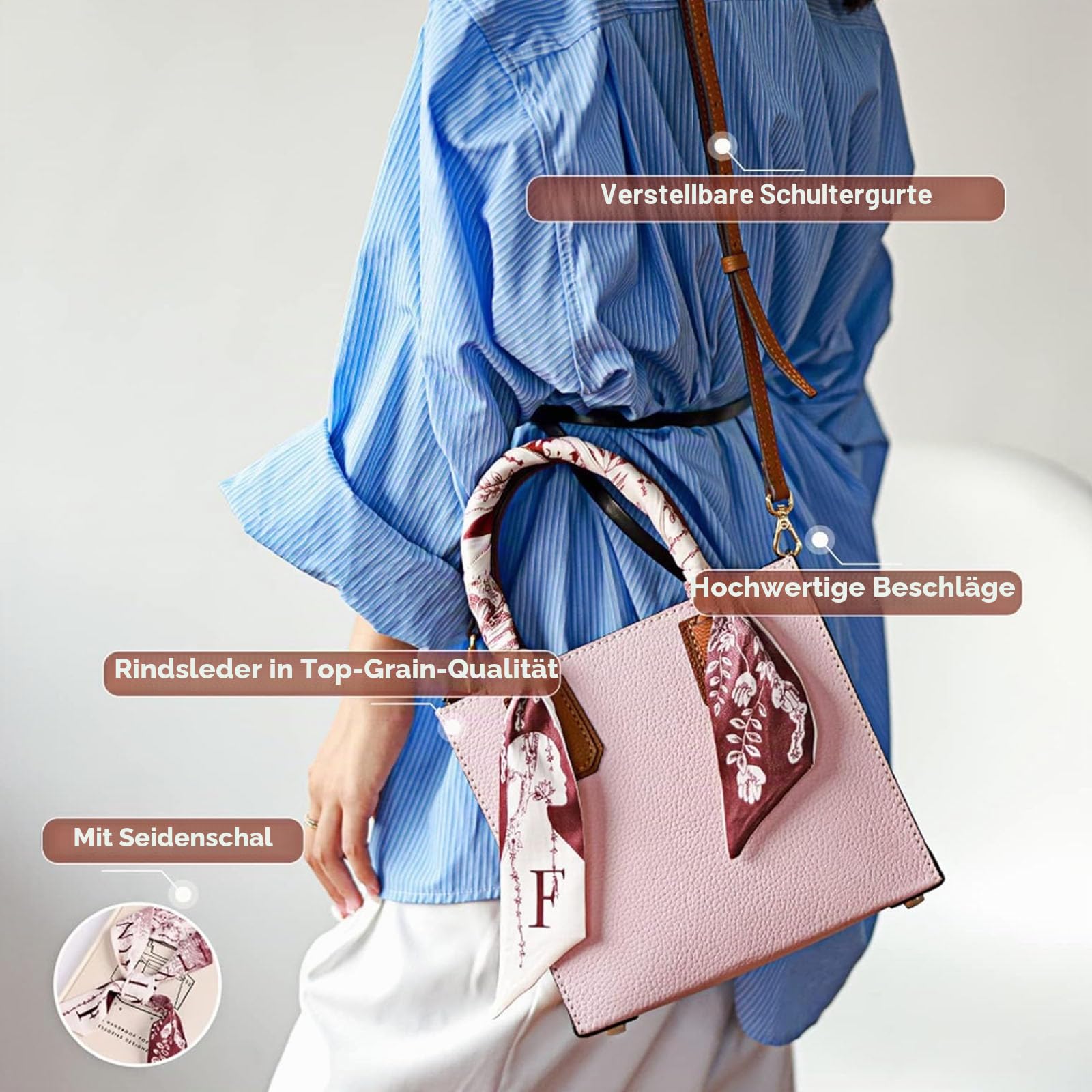 POPSEWING Top-Grain-Leder-Mini-Tragetasche, DIY-Set, DIY-Crossbody-Schultertaschen-Set mit Nähset für Frauen, Mädchen, DIY-Ledertaschen-Set für personalisiertes Geschenk (grün)