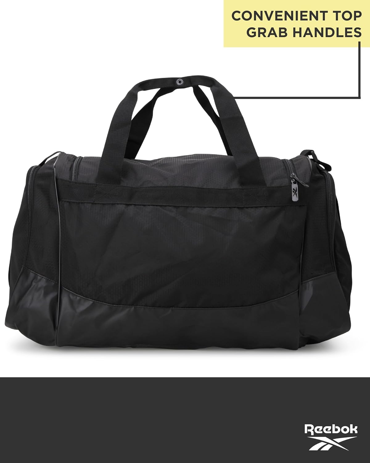 Reebok Duffle Bag - Lightweight Unisex Carry On Gym Bag - Travel and Sports Duffel Bags for Men and Women, Cade - Black/Black