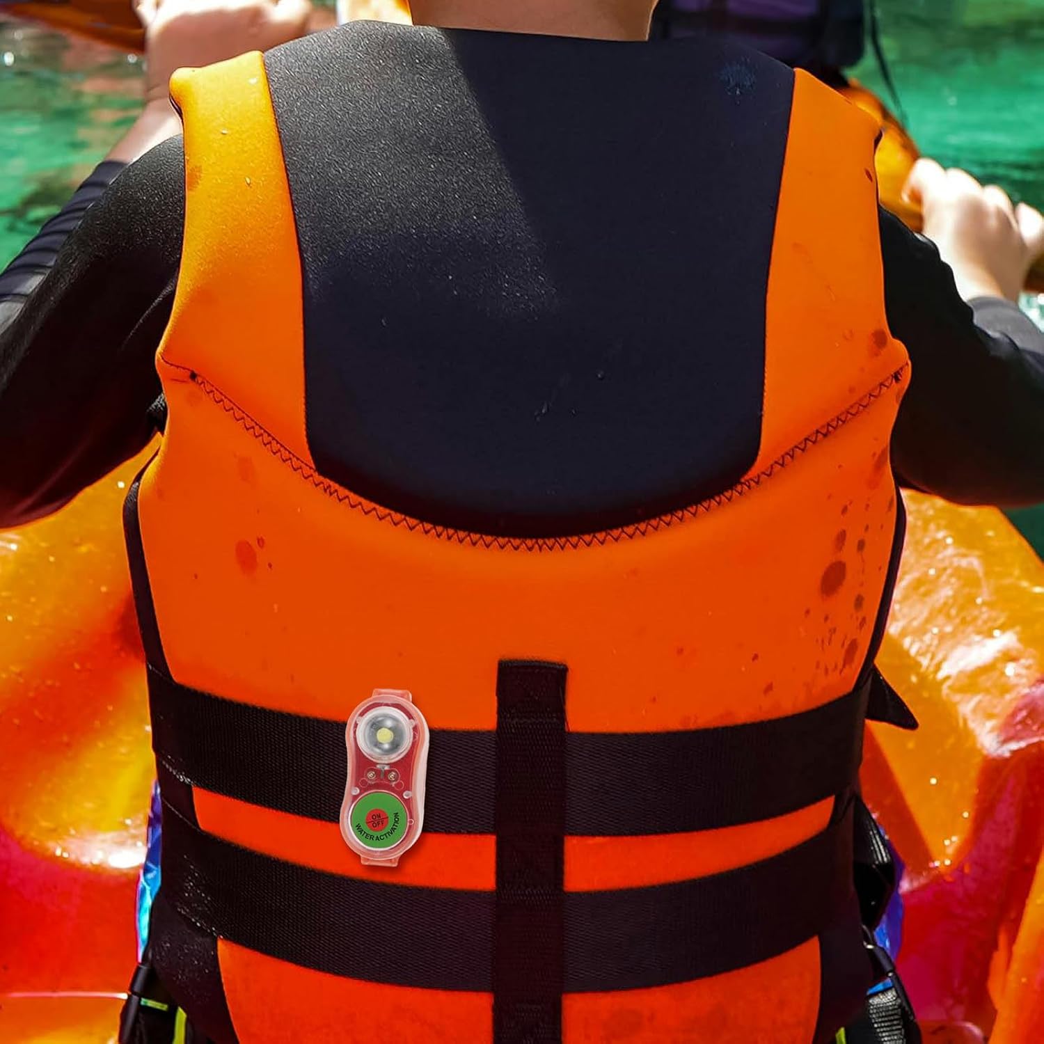 Automatic Positioning Life Jacket Strobe Light Waterproof Plastic | Orange Red Signal, Continuous Illumination, High Visibility Warning, Lightweight Build for Offshore Ocean Survival