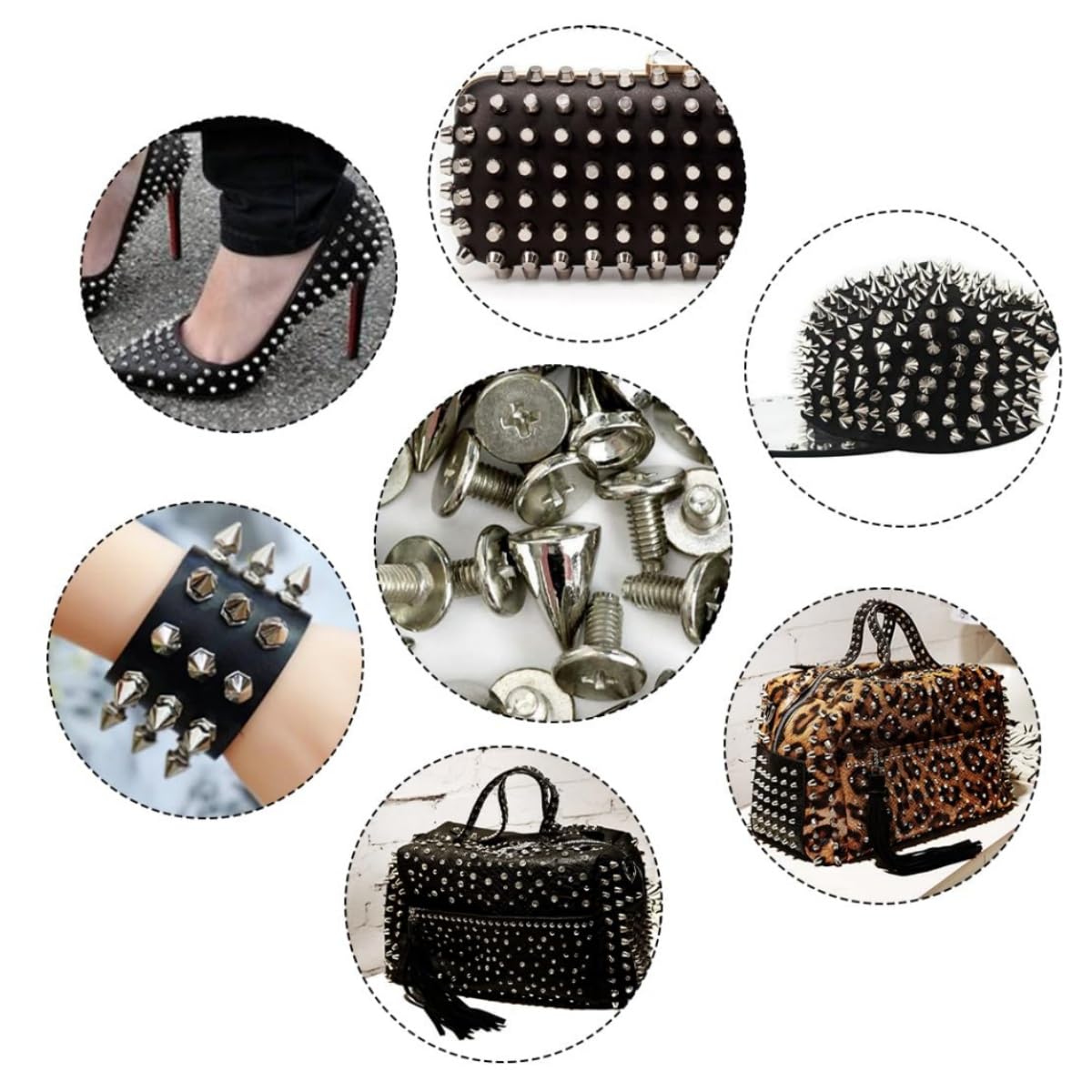 10 pezzi Borchie in Metallo,Colorati Borchie a Cono,Punk Borchie per Artigianato in Pelle Fai Da Te, Decorazione di Abiti da Festa, Accessori di Abbigliamento in Stile Punk