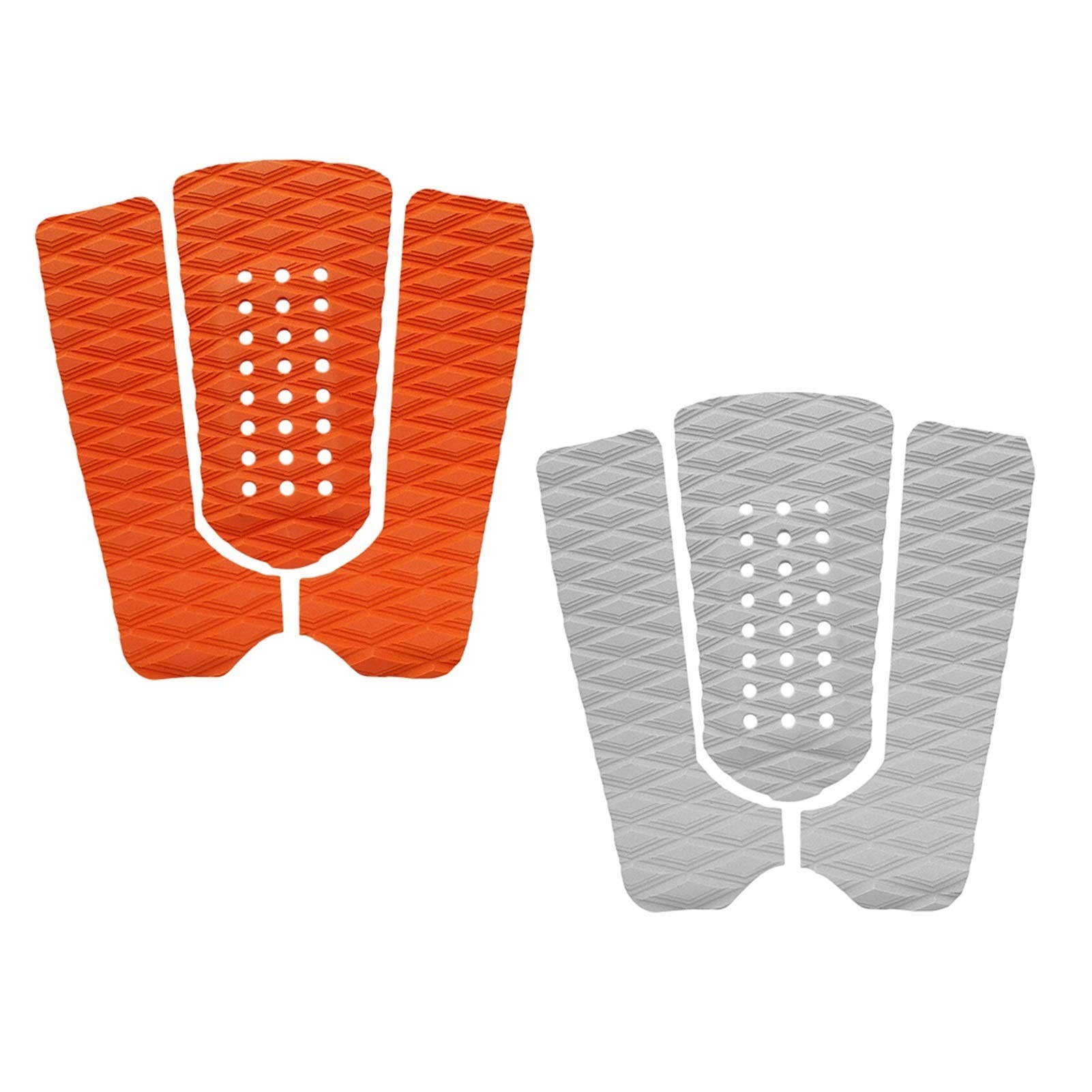 3Pcs/Set Surfboard Anti-Slip Tail Pads EVA Surf Deck Traction Pads for Stomp Skimboards,Funboard, Fish Board (Color : White)