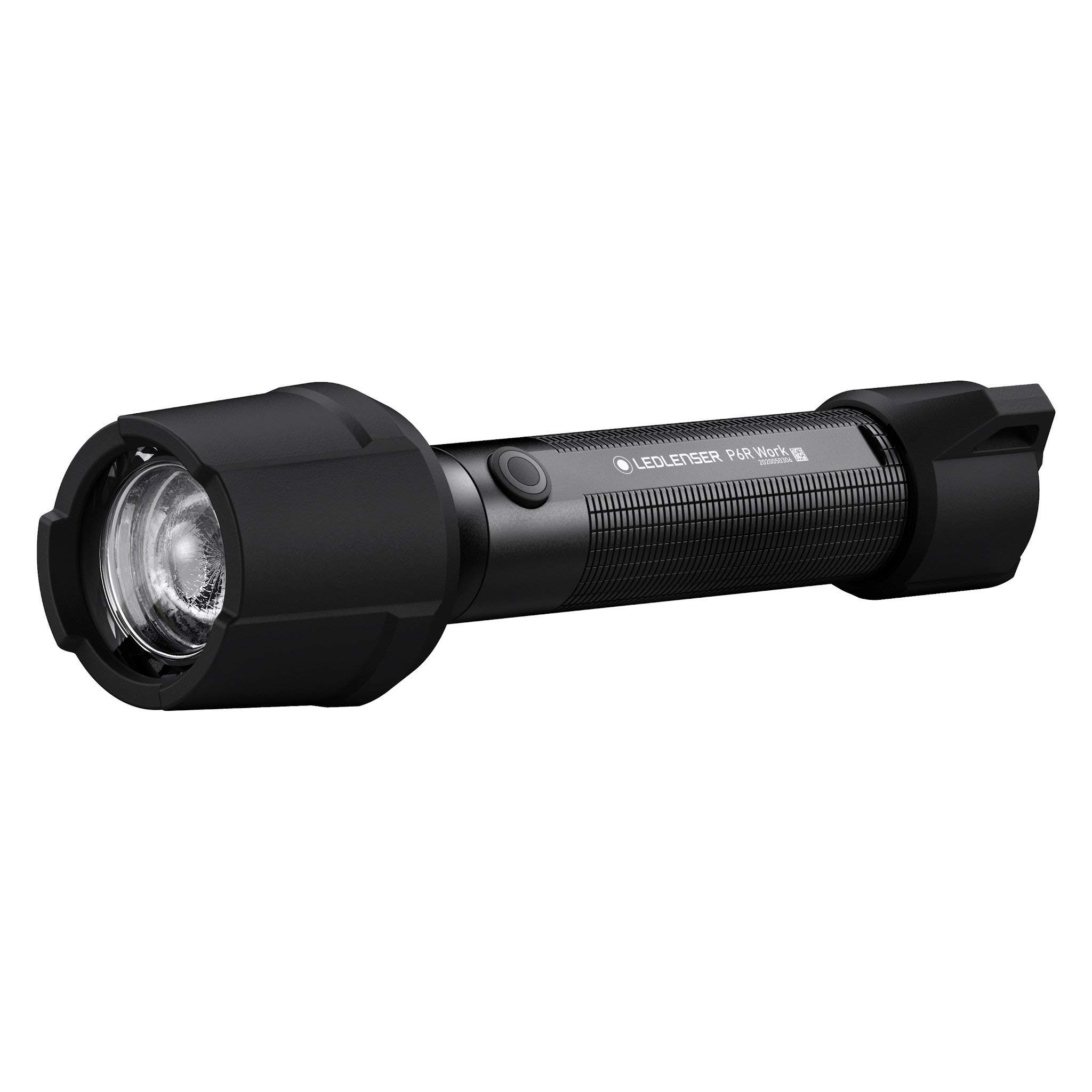 P6R Work | 2020 | LED Rechargeable Torch, 850 Lumens, High CRI, SOS, Strobe, Up to 45h Battery, 230m Beam, IP68 Waterproof, Rubber Protectors, Ideal for Workshop Garage Mechanic, Worksite