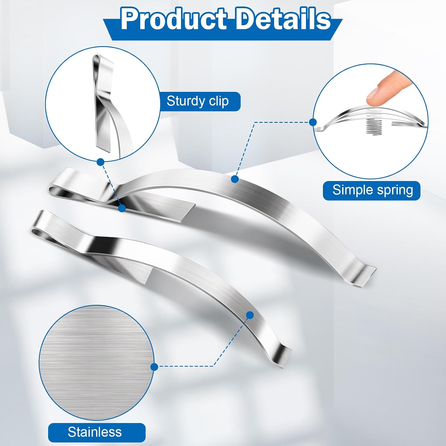 100 Pcs Corner Mount Flat Window Spring Stainless Steel Window Screen Clips, Prevent Screen Windows Shaking