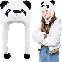 XEPST Plush Panda Hat, 2 in 1 Hooded Hat, Scarf, Faux Fur Hat, Scarf for Kids, Adults, Animal Costume, Cosplay, Birthday Party, Halloween Carnival