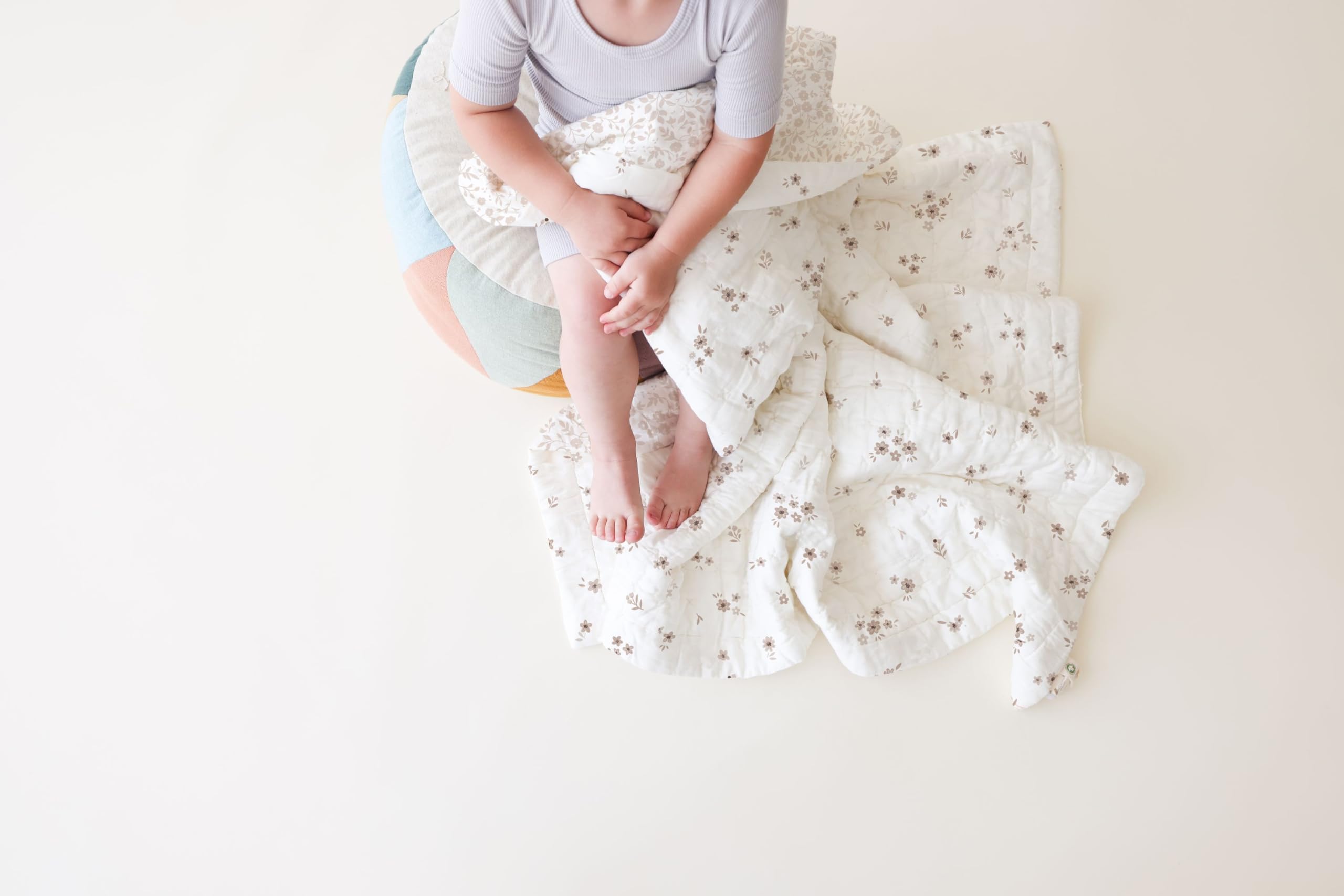 MakeMake Organics Organic Toddler Comforter GOTS Certified Organic Kids Blanket Cotton Infill Tufted - Reversible Ultra Soft Breathable Toys Girls (44
