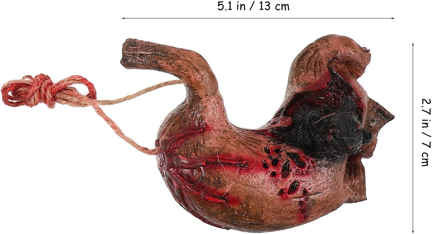 Operitacx Halloween Hanging Ornaments 4pcs Scary Realistic Human Organs Pendant Set for Haunted House Party Décor with Liver, Stomach, and Heart Horror Hanging Decorations