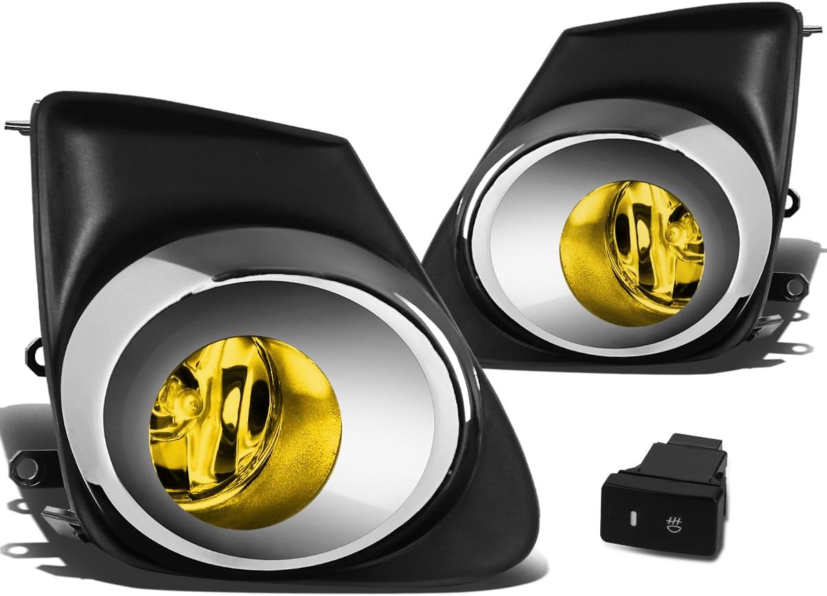 DNA MOTORING FL-ZTL-234-CH Fog Light With Bezel & Switch Driver & Passenger Side Enhance visibility [Compatible with 11-13 Corolla]