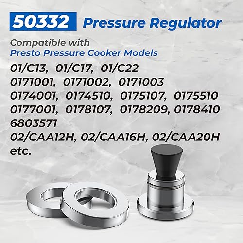 Miniatura 2 de 50332 Regulador de presión de 3 piezas 5-10-15lb (2.3-4.5-6.8kg) Peso de enlatado para olla a presión Presto Canner 0178107 0178410 0175107 0174510