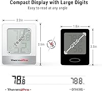 Vista 4 de ThermoPro TP49 2 Piezas Termómetro Higrómetro Digital de Interior Mini Higrómetro Termómetro con Monitor de Temperatura y Humedad Termómetro