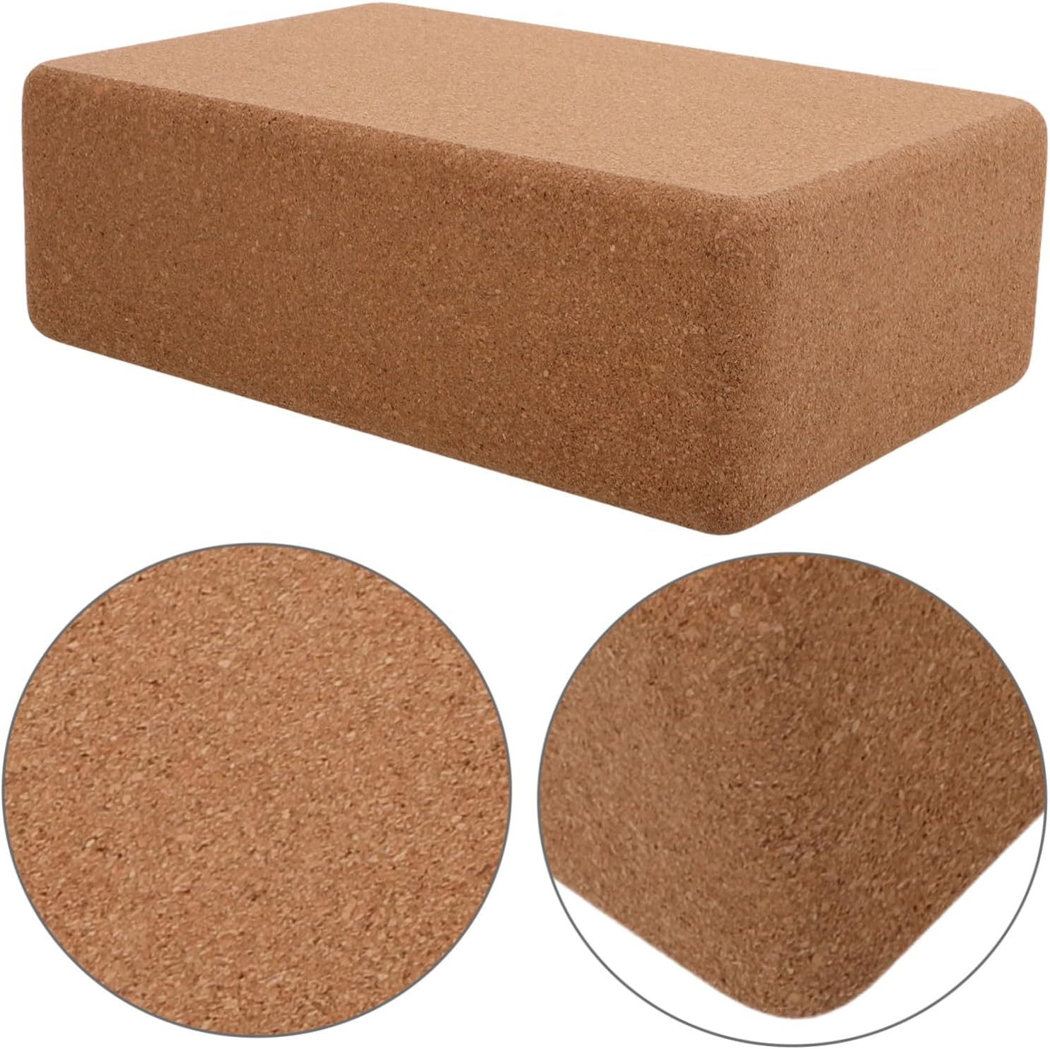 Generic High Density Cork Yoga Block Non-slip Slip Resistant Yoga Accessory for Dance Fitness Balance and Flexibility Support