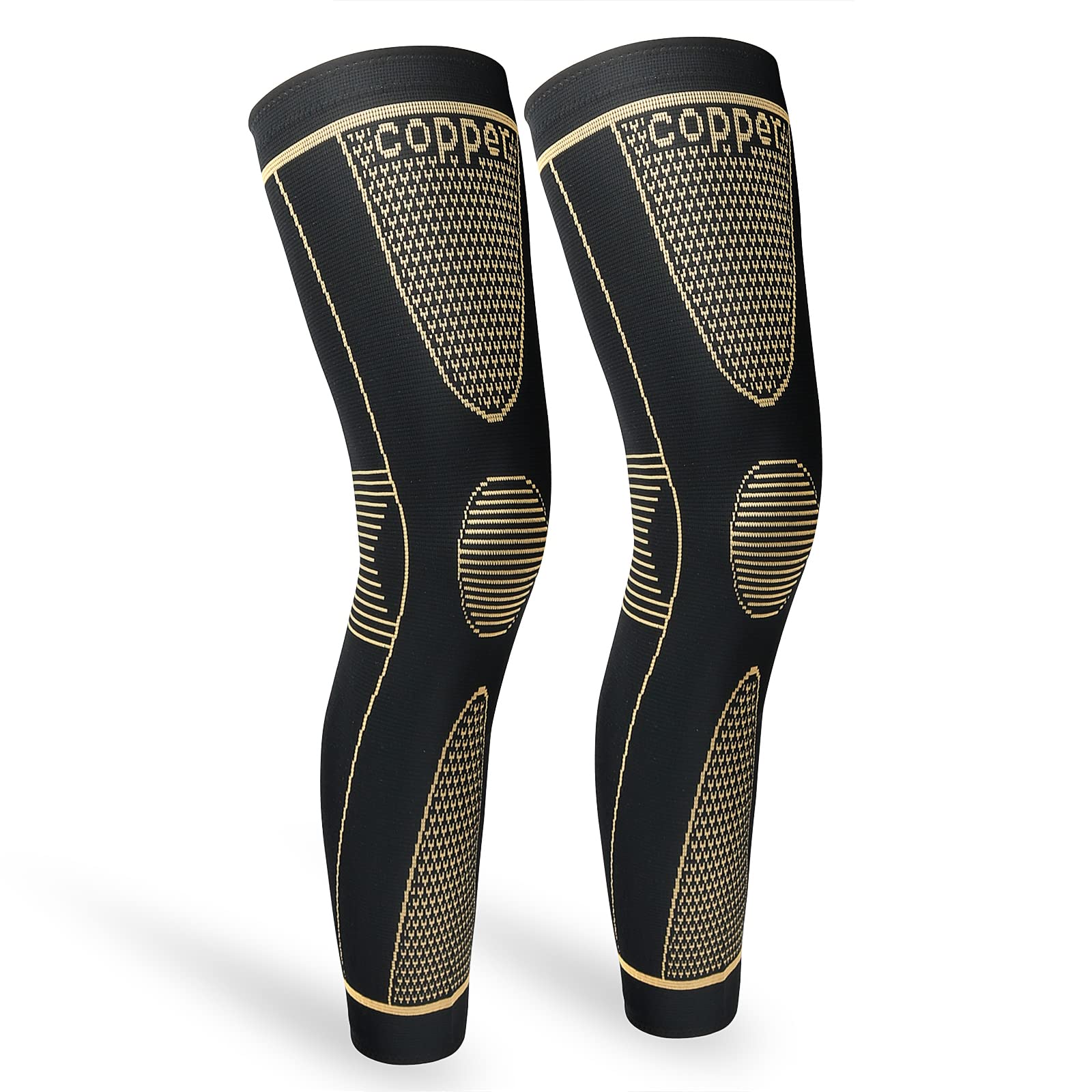 Full Leg Sleeves Long Compression Leg Sleeve Knee Sleeves Protect Leg, for Man Women Basketball, Arthritis Cycling Sport Football, Reduce Varicose Veins and Swelling of Legs