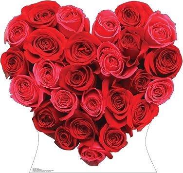 Cardboard People Red Roses Heart Life Size Cardboard Cutout Standup
