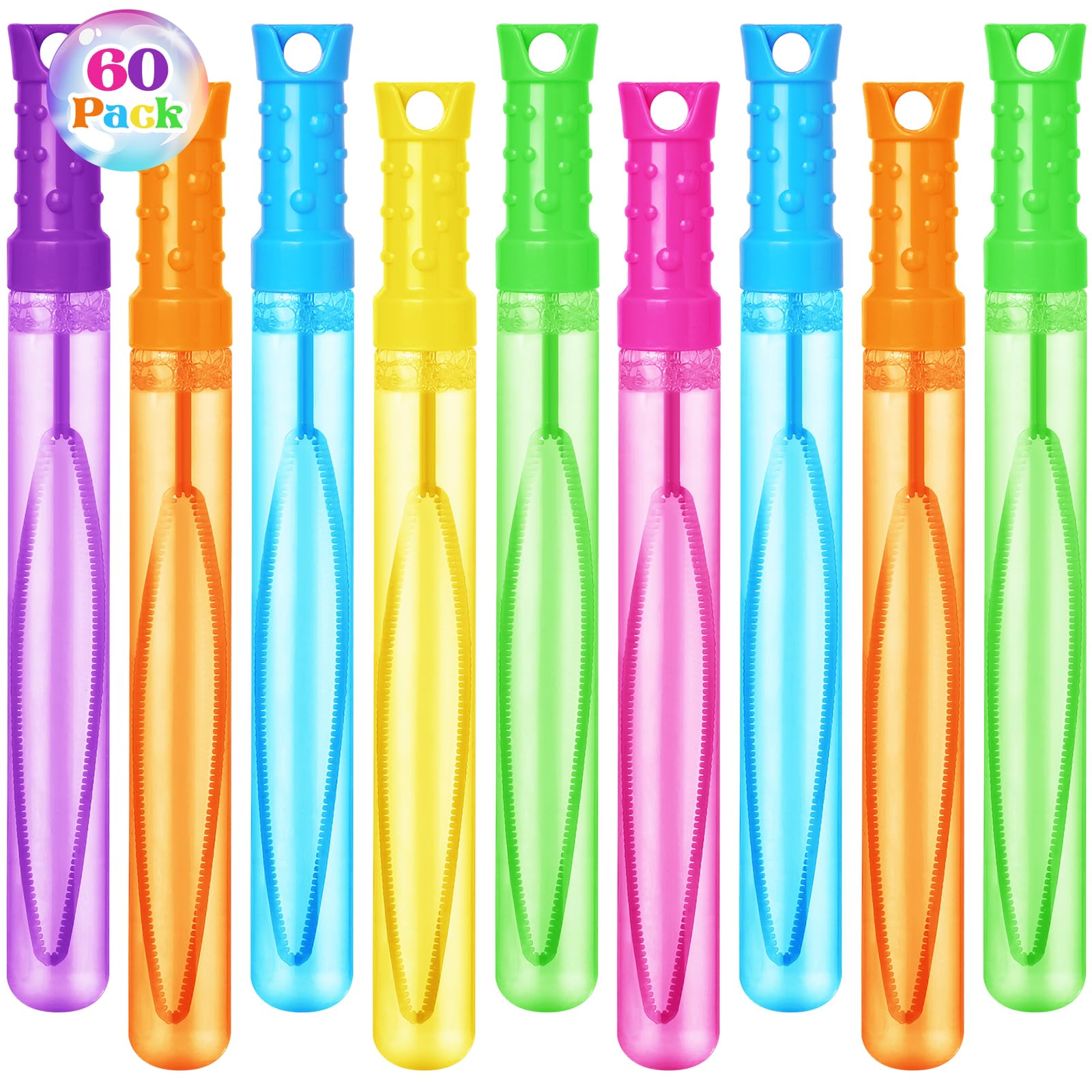 SpringFlower Bubble Wand, 60 Pcs Bubble Wands Bulk, Summer Toys Outdoor Activity Supply,Bubble Party Favors for Kids, Birthday, Wedding, Party