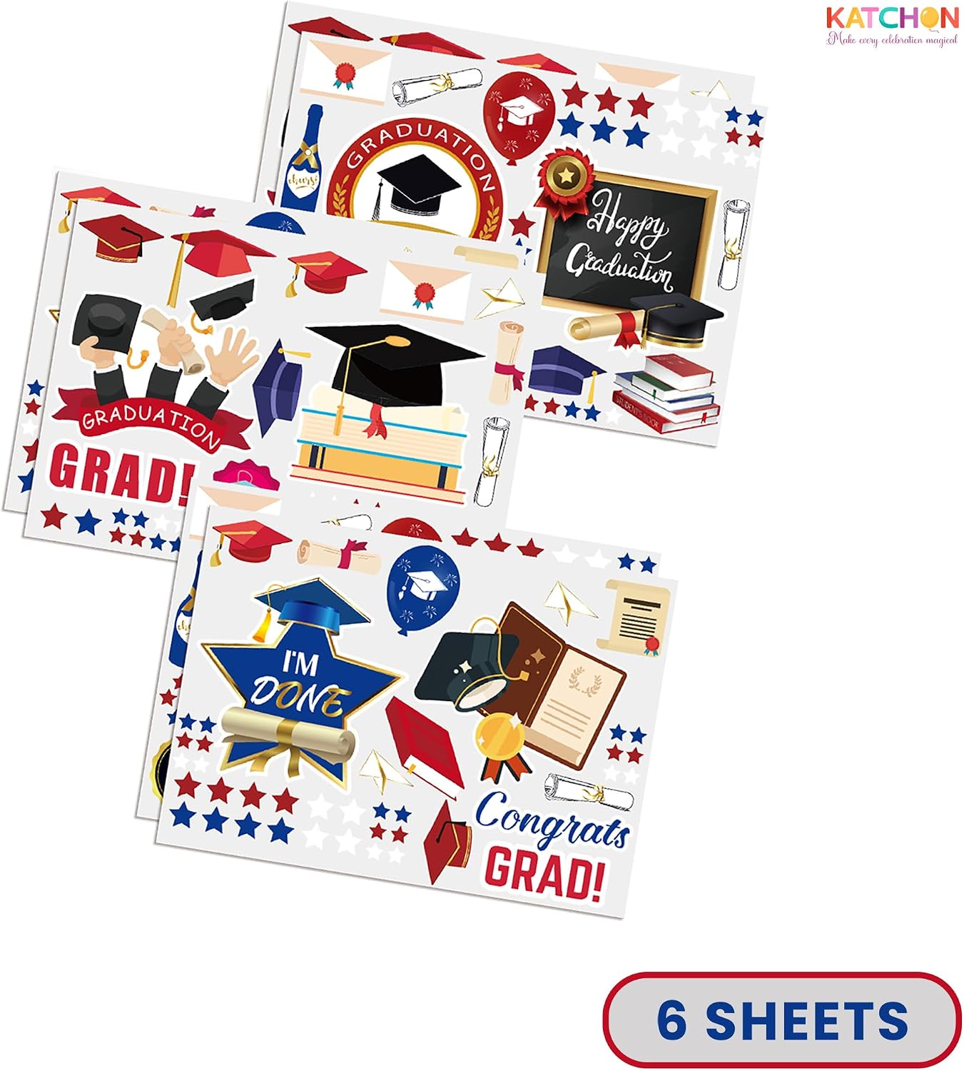 KatchOn, Graduation Gift Bags 2026 - Pack of 18 | Grad Bags with Stickers for Graduation Decorations 2026 | Grad Party Supplies | Goodie Bag, Party Favors