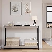 Vista 7 de Console Tables, Industrial entryway Table, Narrow Sofa Table with Shelves, Entrance Table Open Shelf for Entryway, Hallway, Living Room, Foyer